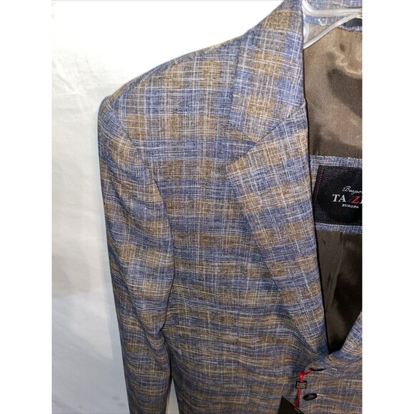 Bespoke Tazzio Men’s Dress Blazer Size 37S Slim Fit Gray Brown Woolen Flex NWT - Picture 6 of 13